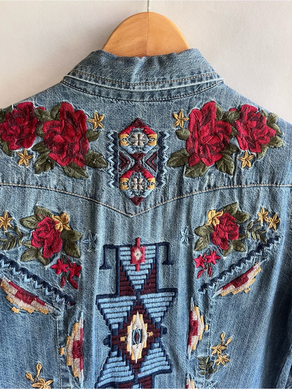 Stetson Embroidered Denim Shirt Dress Western - Picture 8 of 12